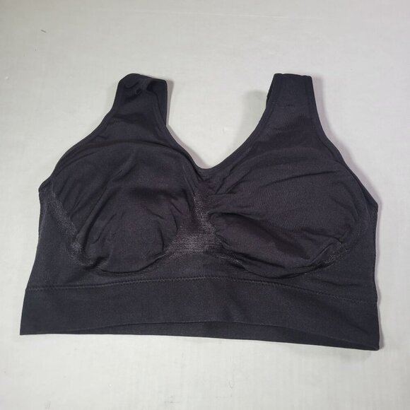 TrueKind Black Everyday Throw-On Wireless Bralette #91404 Size L - Picture 1 of 3